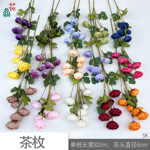 Rose artificielle à tige unique, 6 petites bourgeons, fleur en soie réaliste, décoration de mariage - Product Image 4