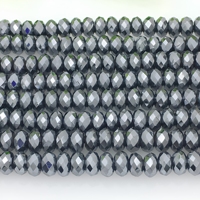 Perles intercalaires rondes à facettes en térahertz, forme abaque, perles en vrac 2x3 3x5 4x6 5x8 7x9mm, brin de 40cm pour la fabrication de bijoux DIY