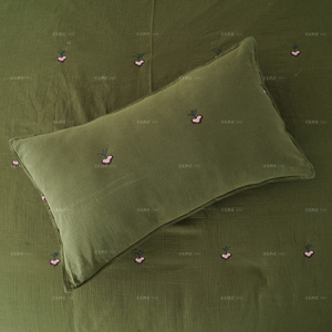 Juego de Funda Nórdica de Gasa de Algodón Percal con Bordado, Lujoso y Esencial para el Hogar, Tipo <span class=keywords><strong>Lino</strong></span> - Product Image 5
