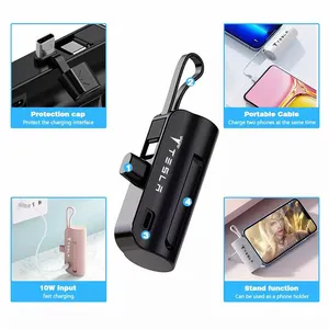 2023 Promotional Products Power Bank 5000mah Wireless Mini Pocket Portable Chargers Battery Mini Multi - Interface Power Bank