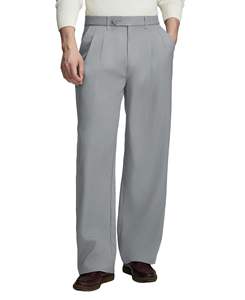 Pantalons habillés décontractés pour hommes, style <span class=keywords><strong>Old</strong></span> Money, plissés, larges, vintage, coupe décontractée, pantalons de travail, pantalons de bureau - Product Image 2
