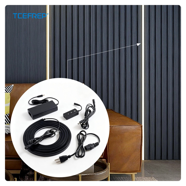 Smart APP Control Plug-in Play Flexible Copper Channel IP65 LED Lighting Slat Wall Wood Panel Light Decoration Solution Kits