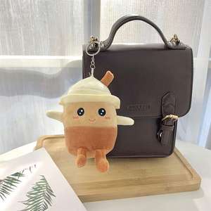 Tasse à thé Kawaii en peluche poupée douce Boba porte-clés sac en peluche pendentif à breloques accessoires mignons jouets en peluche porte-clés en peluche - Product Image 6