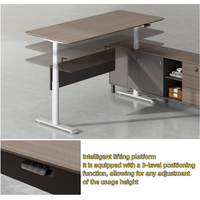 Bureau d'angle de direction moderne, bureau de direction en bois, table d'ordinateur convertible, design extensible avec panneau en mélamine