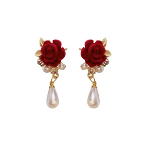 Silver Needle French Baroque Pearl Flower Tassel Earrings Fashion Versatile Studs Elegant Lightweight Luxury Women's Jewelry