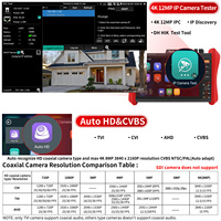 Probador de CCTV Rsrteng E90 4K, Probador de Cámaras IP, Herramientas de Red WiFi, Localizador de Cables, Probador de Cables POE++ de 8 Pulgadas, TVI CVI AHD DMM OPM SFP