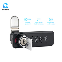 Cerradura de Combinación Mecánica Digital ABS de 4 Dígitos, Duradera, con Contraseña, Desbloqueo con Llave, Recuperación de Contraseña, Modo Público, Cerradura para Gabinete