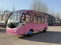 Bus touristique électrique fermé rose 14 places Bus touristique et voiture pour jardin à thème Bus touristique