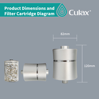 Calux Filtre de douche en aluminium pour la maison Élimination du chlore en 5 étapes Santé Soins des cheveux Conditionneur manuel Purificateur d'eau PFOA/PFOS