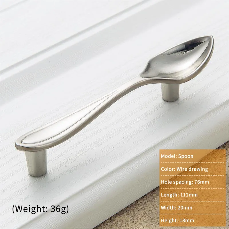 Modern simple  zinc alloy handle new style Knife and fork creativity handle cabinet drawer   Kitchen handle door knob