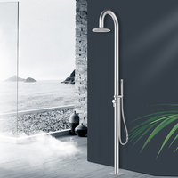 Colonne de douche extérieure en acier inoxydable 2025 avec finition brossée, matériau durable et traitement de surface facile à nettoyer, effet pluie