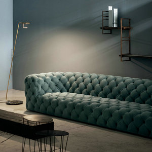 Set di Divani <span class=keywords><strong>Chester</strong></span> Moon di Design Lussuoso, Divani per Soggiorno, Mobili Antichi per la Casa, Panca in Tessuto e Pelle Moderna - Product Image 4