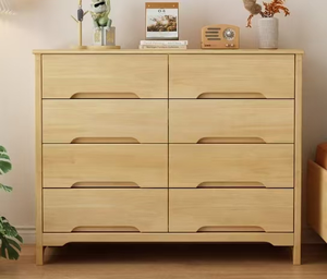 Modern Solid Wood 8 Drawer Dresser Flat Panel Design <b>Storage</b> <b>Cabinet</b> Scandinavian Style <b>Bedroom</b> Furniture Light Natural Finish - Product Image 1