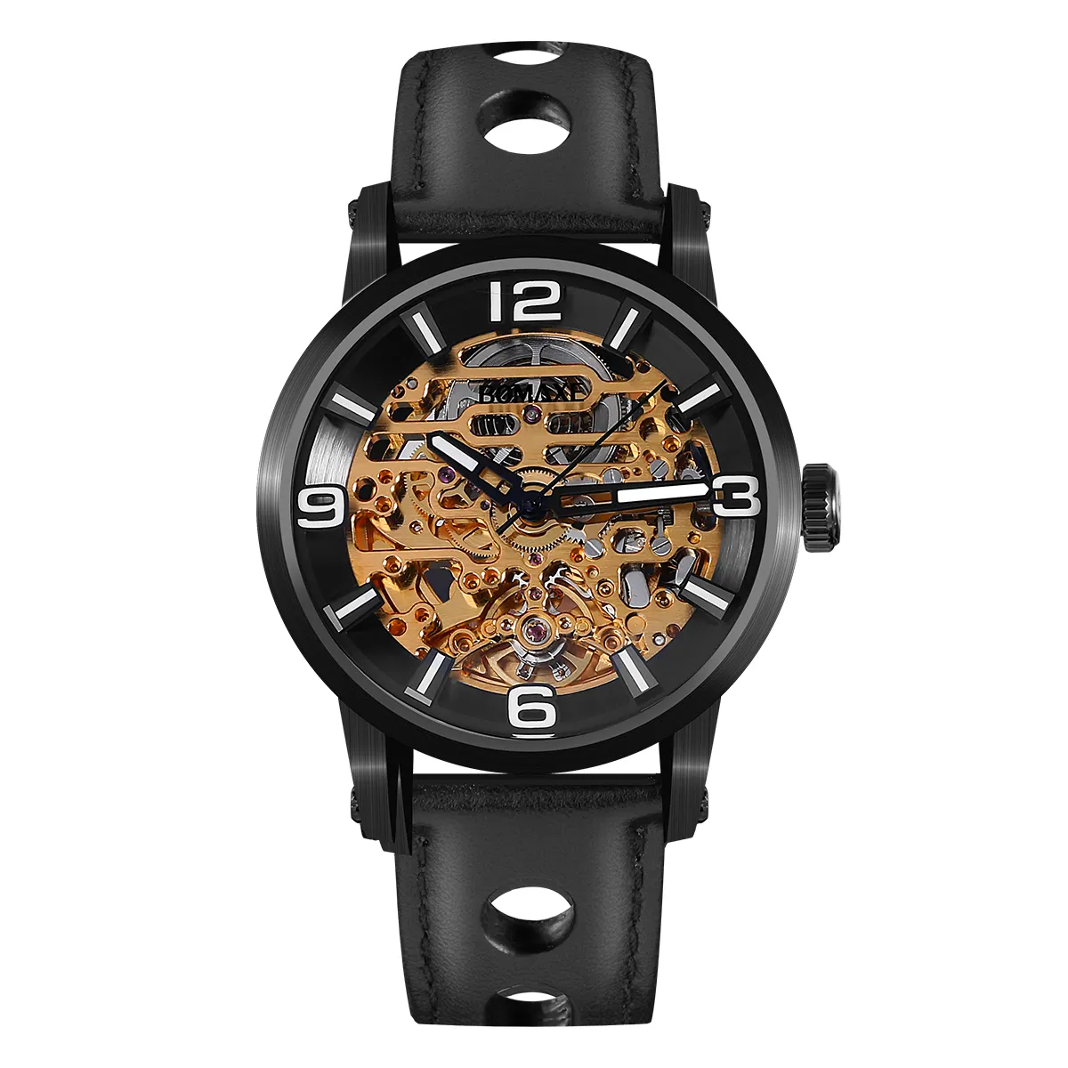 Cheap Skeleton Watches Metallic for Men 51.50mm Length Skeleton Watch Golden Skeleton Watch