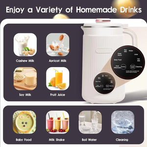 Blender automatique 8 en 1 sans filtre, pour la maison, pour faire du lait de noix, du lait de soja, des smoothies, des aliments pour bébés, des jus - Product Image 4
