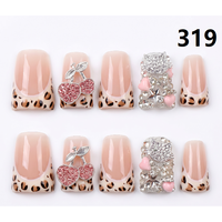 Faux Ongles Press-On Faits Main 651-655 Couleurs Fleurs Canard, 10 Pièces, Styles de Design Uniques pour Doigts