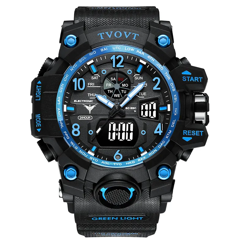 Factory Wholesale Big Case Outdoor Men Sport Watch Digital Black Waterproof Clock Watch Relogio Masculino for Boys 8803