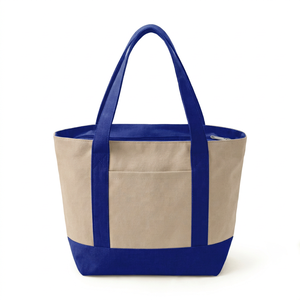 Canvas Tote Bag with Dual Shoulder Straps Front Utility Pocket Reusable Shopping Travel <b>Handbag</b> Custom Logo OEM ODM Wholesale - Product Image 1