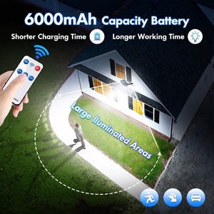 ไฟ LED พลังงานแสงอาทิตย์แบบพับได้พร้อมรีโมทคอนโทรล 800 LED 3 โหมด ระบบตรวจจับความเคลื่อนไหวของร่างกายมนุษย์ โคมไฟติดผนังพลังงานแสงอาทิตย์สำหรับสวน ลานบ้าน โรงรถ - Product Image 5
