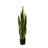 Grande plante verte artificielle en pot avec lanule de queue de tigre à bord doré simulé pour affichage de fenêtre, aménagement paysager, article décoratif