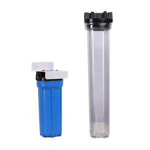 Carcasa transparente para filtro de agua, carcasa grande de 10 pulgadas, 20 pulgadas, azul, Comercial