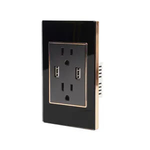 Bingo elec Kristallglas Standard elektrische USB-Steckdose doppelte Steckdose 3-polige Steckdose USB