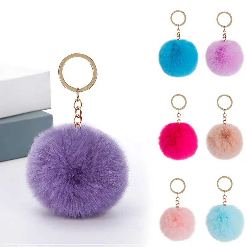 2023 oem populaire en vrac promotion cadeau bouffée boule fourrure chaveiro accessoires porte-clés fille pom pom porte-clés pour sac