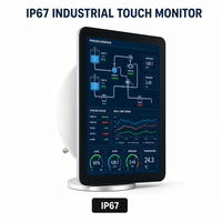 Panel PC con Pantalla LCD Integrada para Montaje en Pared, Monitor Industrial de 15.6 Pulgadas