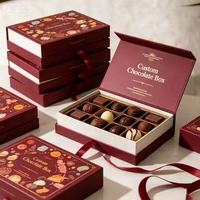 Boîtes rigides en forme de livre, matériaux recyclés dorés de luxe, biodégradables, fermeture magnétique mate, écologiques, pour cadeaux de sucre, de chocolat