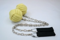 Ensemble de Poi de feu Extra Large Monkey Fist, Brûleurs en Kevlar avec Corde en Aramide et Chaîne Torsadée pour la Danse et la Performance