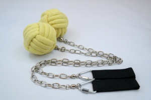 Ensemble de Poi de feu Extra Large Monkey Fist, Brûleurs en Kevlar avec Corde en Aramide et Chaîne Torsadée <span class=keywords><strong>pour</strong></span> la Danse et la Performance - Product Image 4