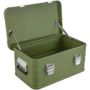 Green color Aluminum Storage Box and Transport Case for Camping Stackable Camping Box