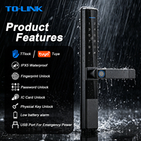 Cerradura Inteligente Delgada de Aluminio para Puerta, con Huella Digital, WiFi, Tuya, Ttlock, Impermeable, de Doble Cara