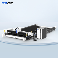 Machine de découpe laser à fibre Pratt à rail de base large, robuste, haute précision, pour tôles métalliques, avec commande automatique Cypcut
