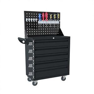 Chariot à outils multifonctionnel pour réparation automobile, métal, capacité de charge 600 kg, atelier mobile de qualité industrielle, 5 tiroirs avec serrure à clé - Product Image 1