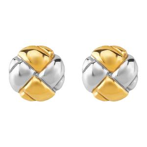 Nuovo Design alla moda oro placcato in argento placcato doppio colore <span class=keywords><strong>rettangolari</strong></span> <span class=keywords><strong>orecchini</strong></span> a bottone Punk dichiarazione gioielli da donna - Product Image 5