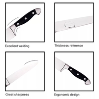 Couteau de chef moderne de 8 pouces en acier inoxydable avec manche en ABS noir et bois pour la découpe des aliments
