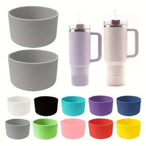 Silicone Boot For Stanley 14 Oz Tumbler - Protective, Non-Slip Base Cover (Light Gray) - View #3