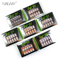 Nailway Haute Marque Fournisseur Métal Pointe Française 30Pcs 15 Tailles Colle Sur Faux Ongles Gel Doux Presse Personnalisée Sur Ongles