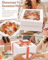 Boîte à gâteau pliable en papier avec fenêtre transparente, boîte de boulangerie carrée jetable pour l'emballage de gâteaux d'anniversaire