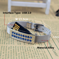 Bracelet de bijoux élégant et tendance, clé USB haute vitesse USB 2.0 4 Go 8 Go 16 Go 32 Go 64 Go, cadeau romantique pour femme