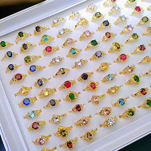 Anéis de Cristal Brilhantes por Atacado, Lotes Mistos de Anéis para Noivado e Casamento - Product Image 3