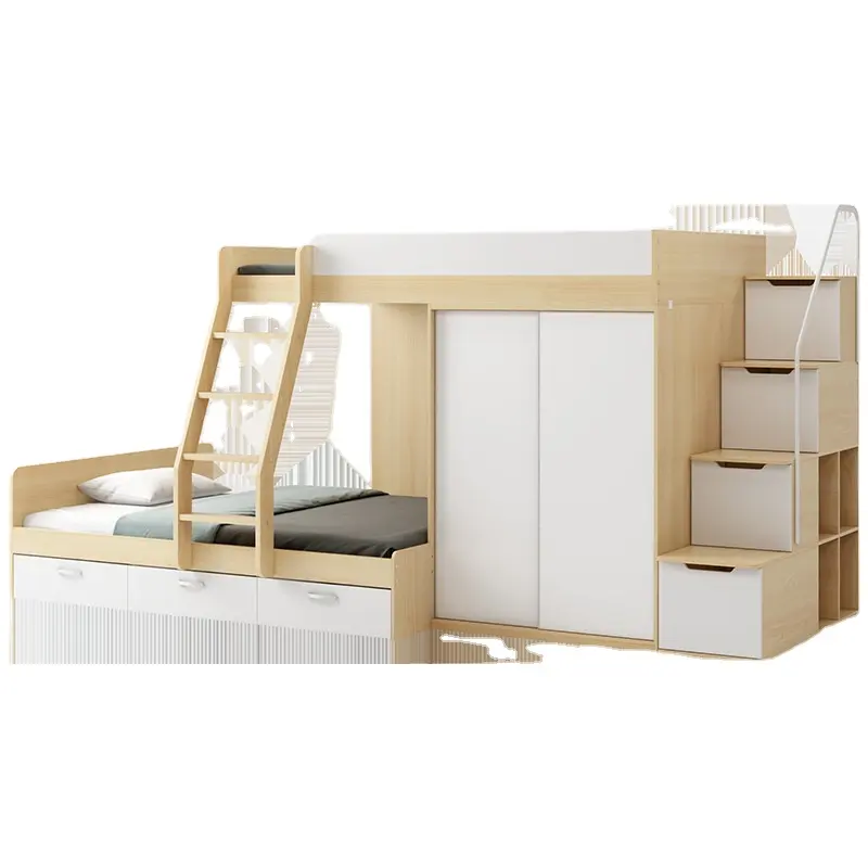 New 2024 Hot Sales Toddler Fancy Kids Single Bunk Bed Kid Modern Mdf Loft Bed With Table And Desk children bunk bed