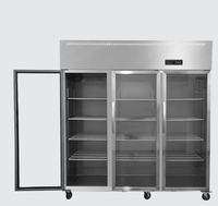 Réfrigérateur commercial à trois portes à double température de 600 litres avec acier inoxydable 201