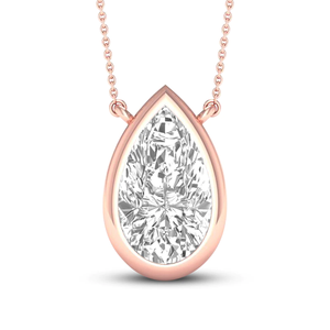 Collana con Diamante da Laboratorio a Goccia da 1 Carato con Incassatura a Castone in Oro Massiccio 10K - Gioielleria Fine - Product Image 3