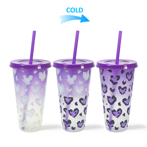 Vaso de Café Reutilizable Mágico de 5 Colores, Vaso de Plástico con Forma de Corazón, Regalo del Día de San Valentín para Mujer, Taza que Cambia de Color 2026 - Product Image 5