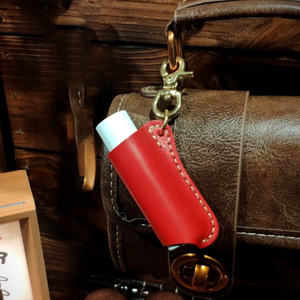 En stock: Estuche de cuero estilo retro para bálsamo labial, bolsa de almacenamiento portátil de cuero PU para bálsamo labial, estuche de cuero para brillo labial, llavero. - Product Image 3