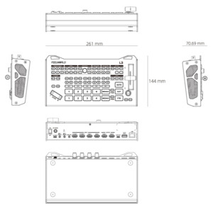 เครื่องผสมสัญญาณวิดีโอหลายกล้อง FEELWORLD L3 OEM รองรับ <span class=keywords><strong>4K</strong></span> HDMI UVC RTMP สตรีมสด พร้อมระบบควบคุมกล้อง PTZ - Product Image 6