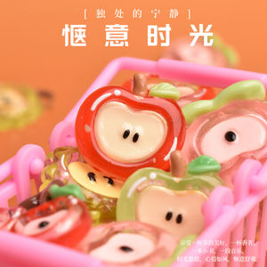 Cabochons plats en résine en forme de tranches de fruits (fraise, pomme) pour la création de bijoux DIY, la décoration de barrettes, la décoration de téléphones et les autocollants de réfrigérateur - Product Image 2