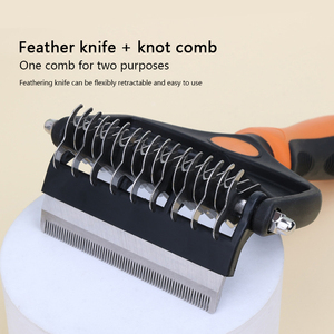 Abrigo saludable extra ancho de doble cara y herramienta eficaz para reducir el desprendimiento cepillo para gatos cepillo de aseo para mascotas para perros animales pequeños - Product Image 4